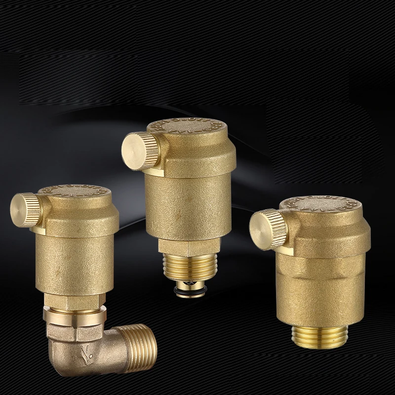 Brass Automatic Deflation Valve for Household water heating pipes Vent valve vertical/Elbow DN15/20/25 Floor Heating Systems |