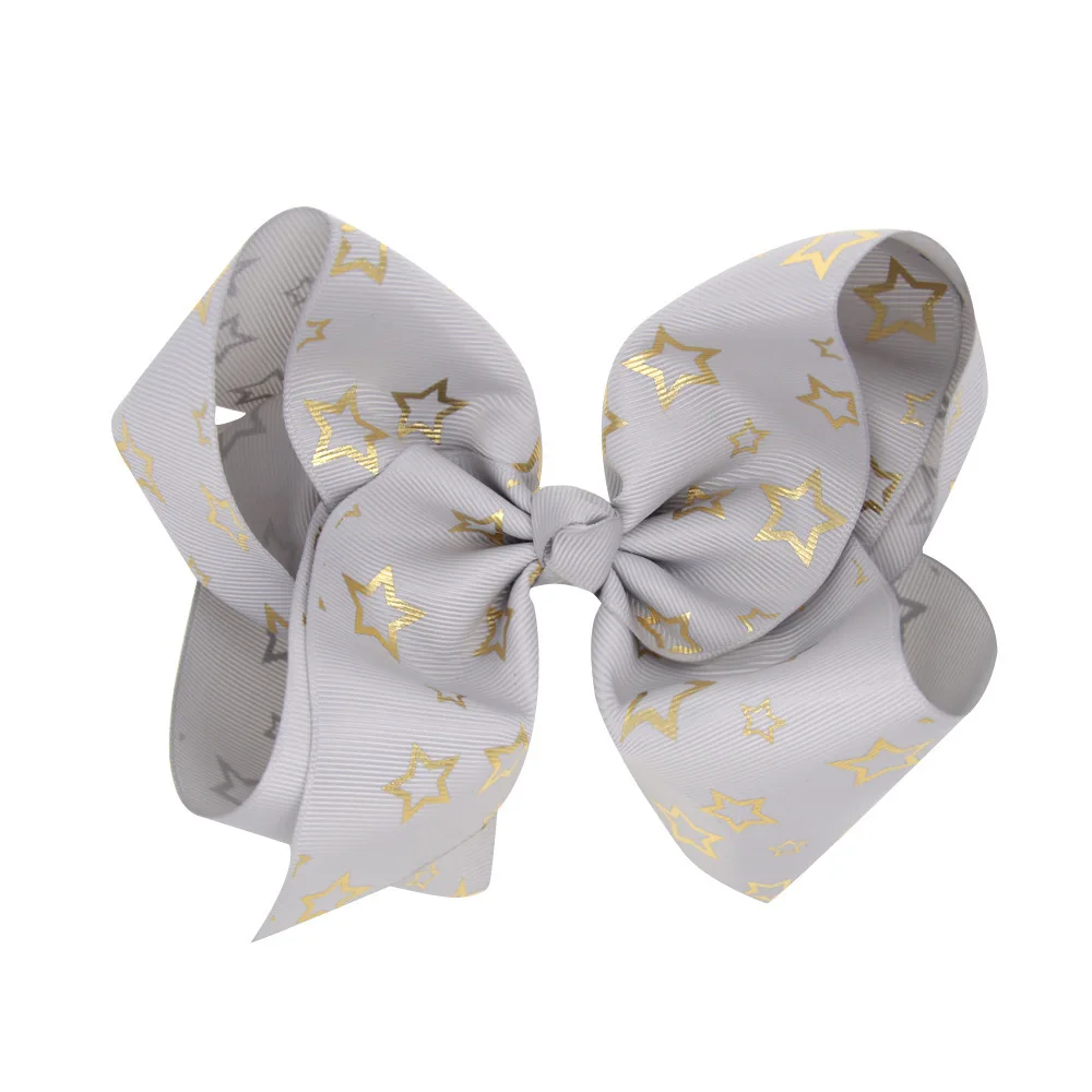 

20Pcs 8" Fashion Cute Glitter Star Hair Bow Hairpins Solid Ribbon Bowknot Hair Clips Princess Headwear Fashion Hair Accessories