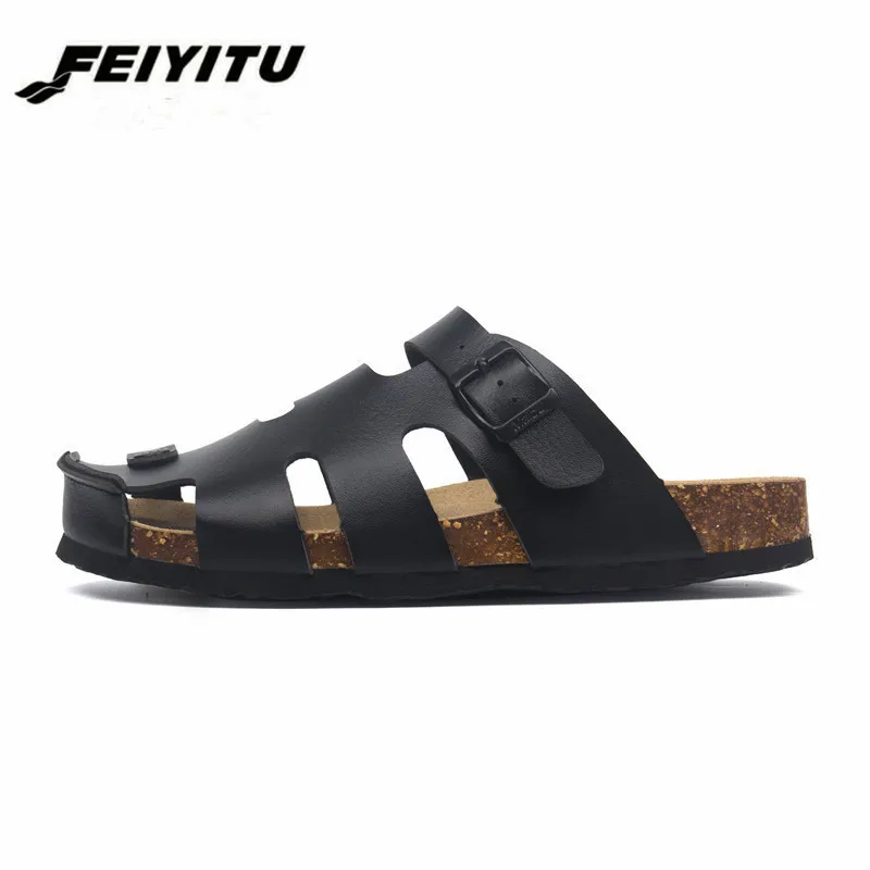 Новинка 2019 летние мужские пляжные пробковые шлепанцы FeiYiTu повседневные из