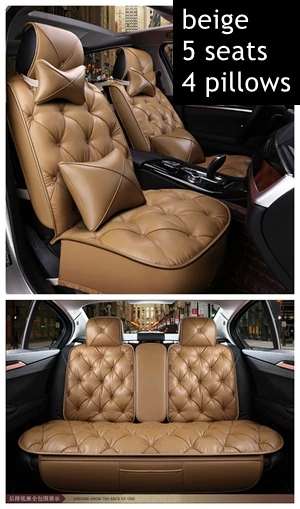 5seat beige luxury Автомобильные чехлы на сиденья для Audi a1, a2, a3, a4, a5, a6, a4 b8, a4 b6, a3 8 p, a6 c5, a4 b7, a6 c6, q5, q7, alfa Romeo 159 Lada granta vesta - Название цвета: 5seat beige luxury