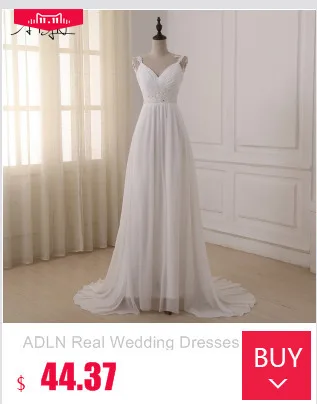 Adln плюс Размеры свадебное платье Beach шифон Vestido De Novia v-образным вырезом Кружево Половина рукава Свадебные платья сзади Кружево-up