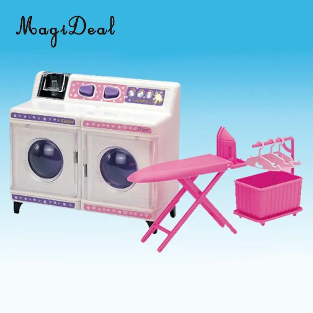 Пластиковый кукольный домик стиральная машина набор игровой для 1/6 куклы 12