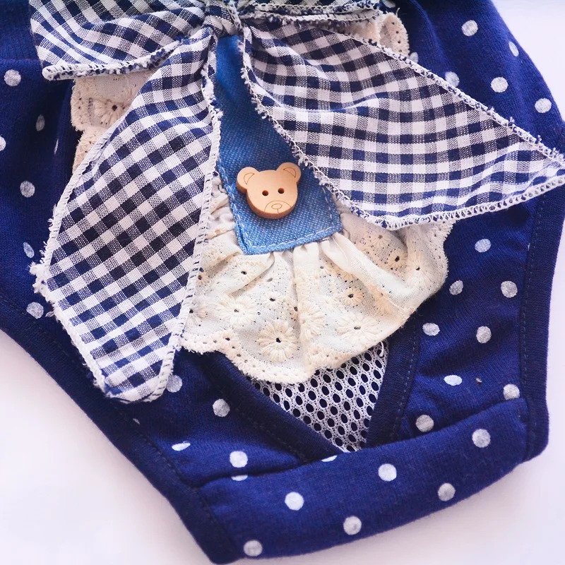 Трусики для собаки на ремешке гигиеническое регулируемое нижнее белье в горошек