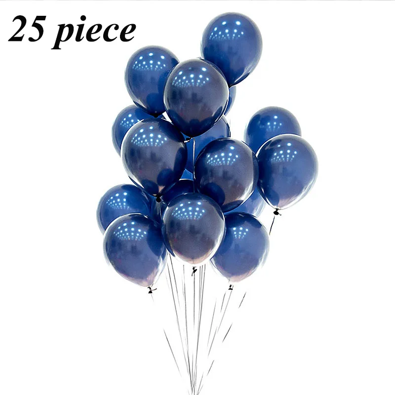 25pcs latex balloon 1 Set 12 inch Noctiluca blue Latex balloon 18 inch Heart Matte dark blue balloons Birthday wedding party decoration supplies - Цвет: 25pcs latex balloon