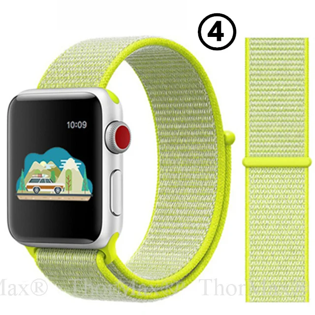 4-Flash Light Нейлоновый спортивный сменный ремешок для Apple Watch 5/4 40 мм 44 мм Полосатый Мягкий дышащий ремешок для iwatch серии 5 4 3 38 мм 42 мм - Цвет ремешка: 4-Flash Light
