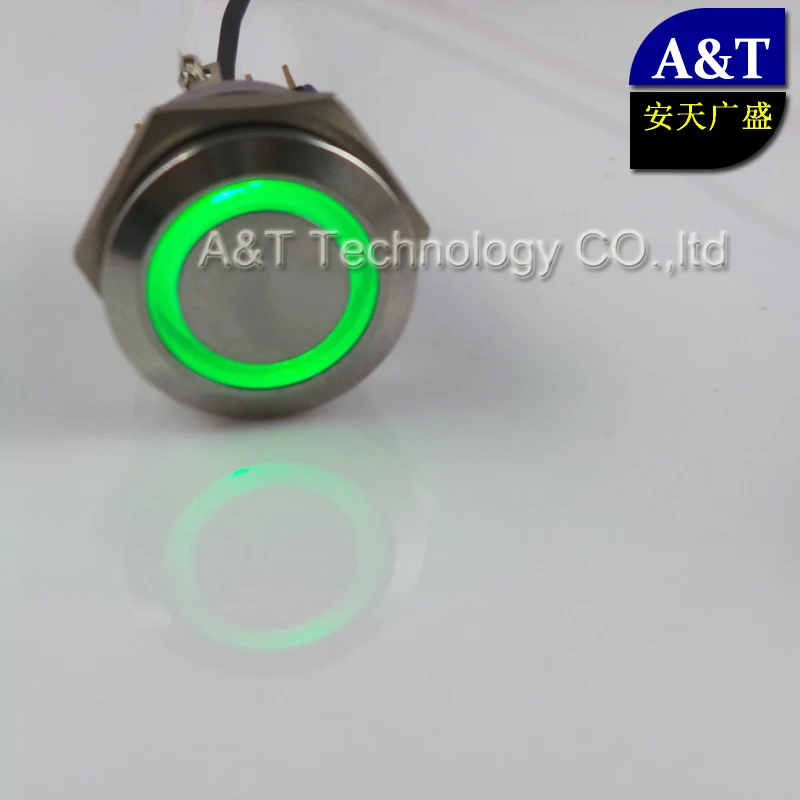 22 мм водонепроницаемый RGB LED кнопка включения выключения 12 В 24 220 красный синий