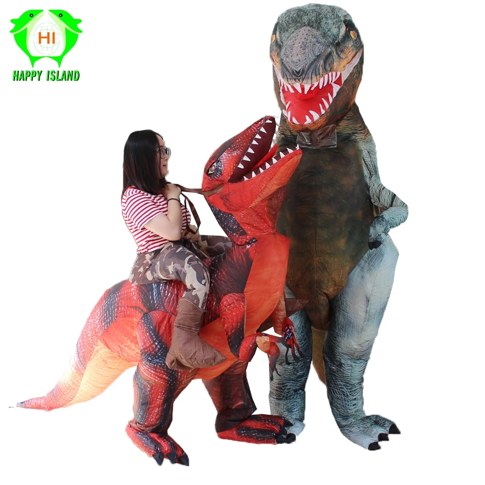 Стиль гигантский T-REX Динозавр Надувные костюмы Хэллоуин костюм косплей костюм для взрослых