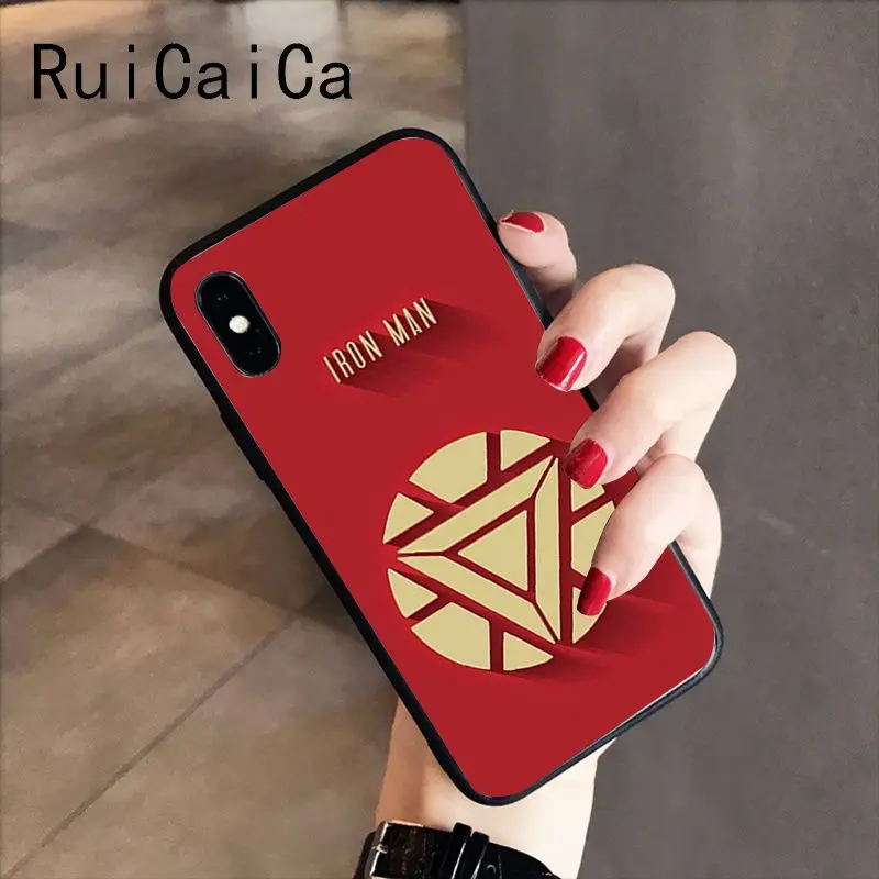 RuiCaiCa Железный человек Marvel Мстители Красочный милый чехол для телефона iPhone 8 7 6 6S