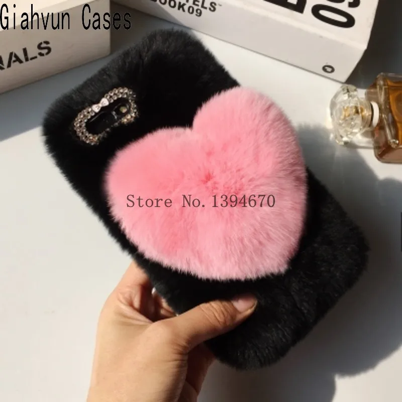 Sweet heart bling Warm Soft comfort Fake fur Rabbit's hair For Vivo X5L X5MAX X5Pro X6 X7 X9 X9S X20 PLUS Xplay 5 6 phone case |