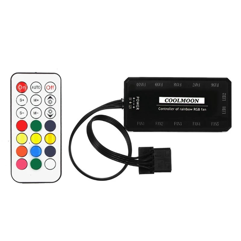 COOLMOON 3 шт. чехол для компьютера охлаждающий вентилятор RGB настраиваемый