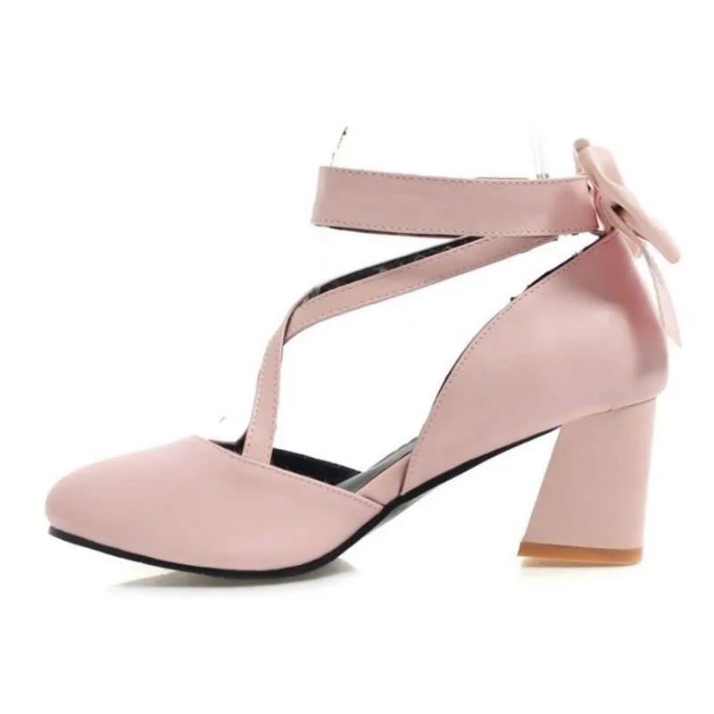 ZALAVOR Size 29-43 Women Solid Color Sandals Square Heel Bowtie Sweet Shoes Metal Buckle Dress Sexy Party Mujer | Обувь