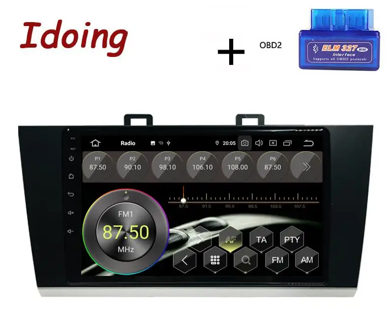 Standard with OBD Idoing " Автомобильный Android9.0 Радио мультимедийный плеер для Subaru Outback Legacy- PX5 4G+ 64G Восьмиядерный gps навигация 2.5D - Цвет: Standard with OBD