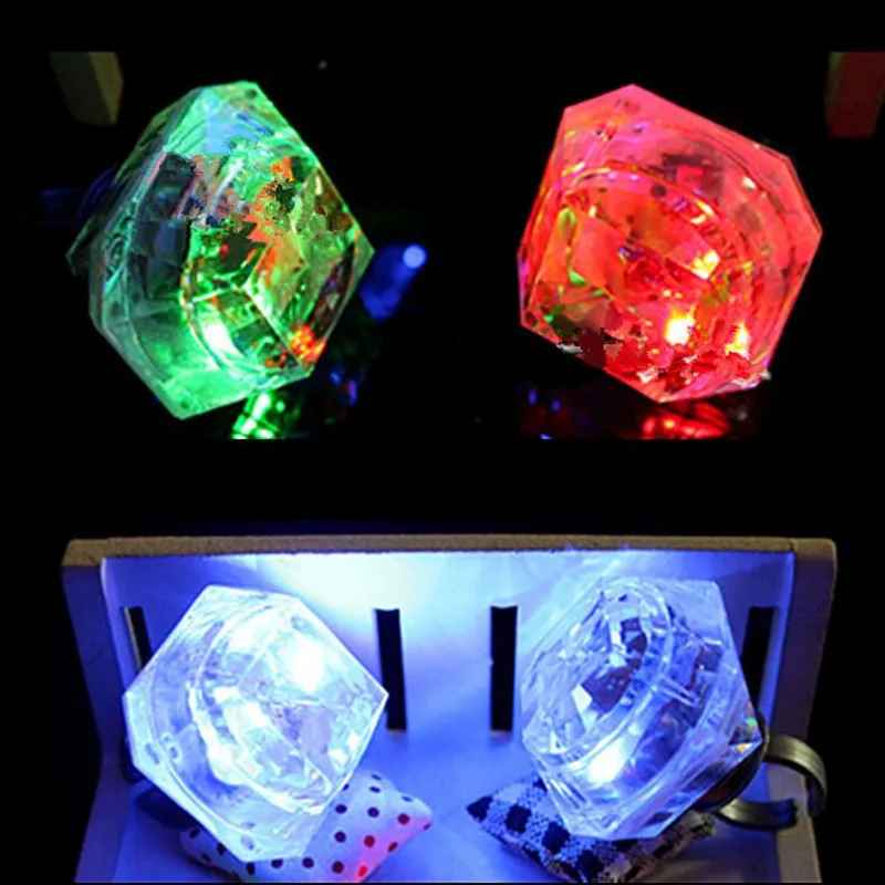 Faux Diamond LED Glowing Finger Ring Kids Flashing Light Gift Toys Glow Party wedding birthday Christmas Halloween Xmas|decorative