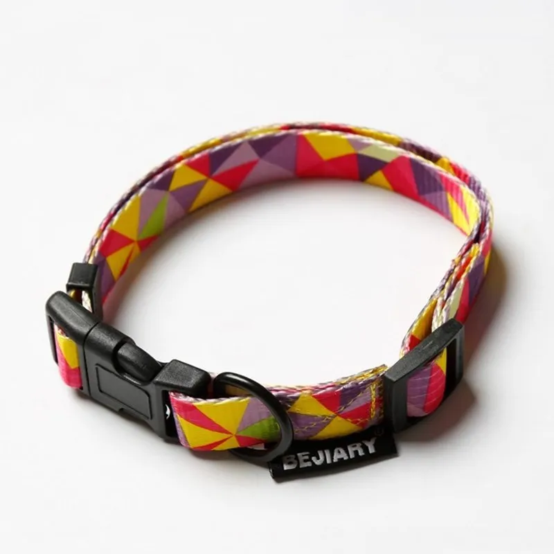 mengceguan Cute Dog Collar Personalized Nylon Fashion pattern Pet dog cat Colllar Puppy Dogs Collars Accessories for Beagle | Дом и сад