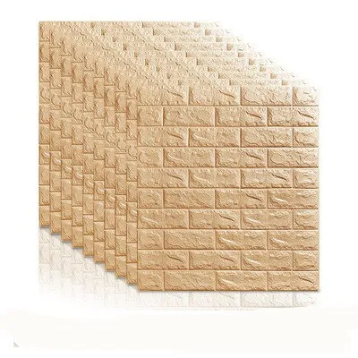 light yellow 3D наклейки на кирпичную стену DIY самоклеющийся Декор Пена водонепроницаемое покрытие для стен обои фон для детской гостиной - Цвет: light yellow