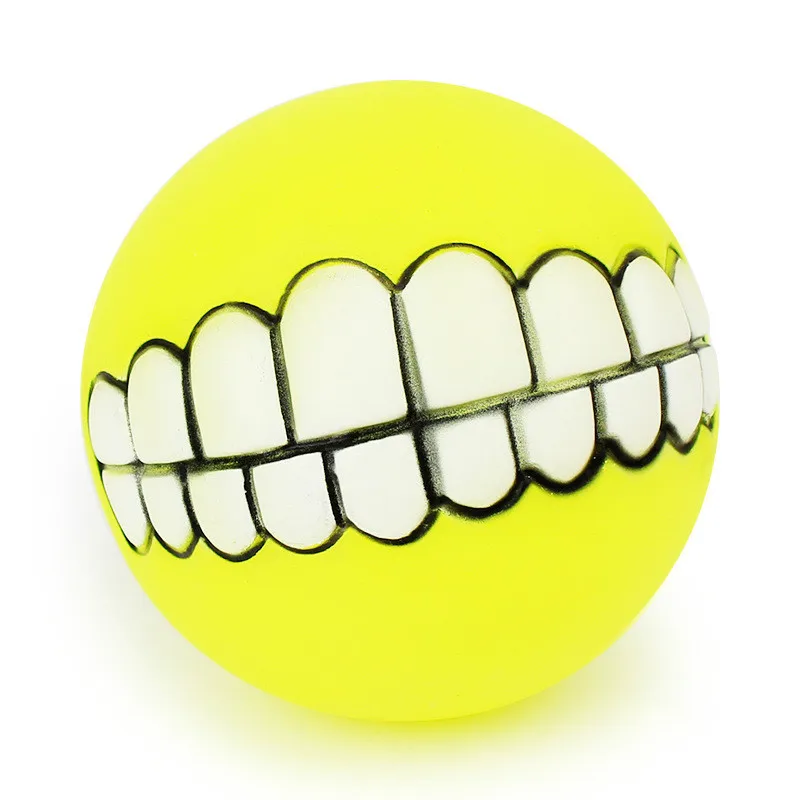 Funny Cute Pets Dog Puppy Cat Ball Teeth Toy Thickening PVC Chew Sound Dogs Play Fetching Squeak Toys Pet Supplies | Дом и сад
