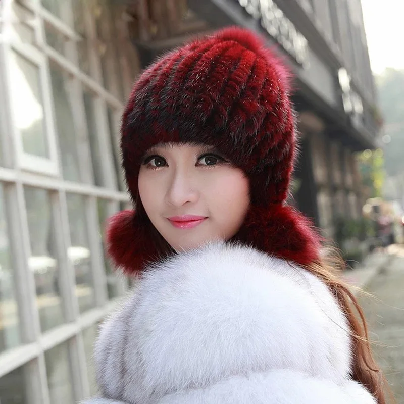 Женские зимние теплые меховые шапки элегантная женская обувь из натурального