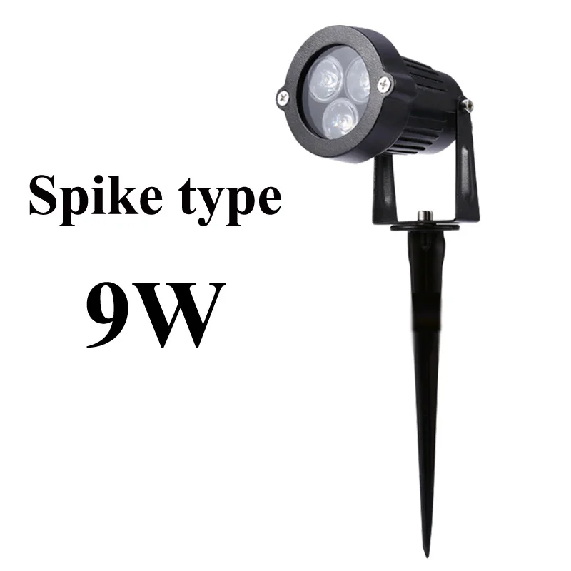Светодиодный COB LED садовый светильник AC220V 110V DC12V открытый светодиодный Спайк светильник 3 Вт 5 Вт 9 Вт 10 Вт путь пейзаж Водонепроницаемый точечные лампы - Испускаемый цвет: 9W Spike type