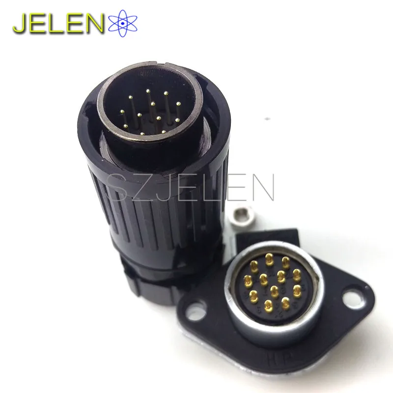 HE20 водонепроницаемый 12 контактный разъем светодиодного кабеля питания разъемы