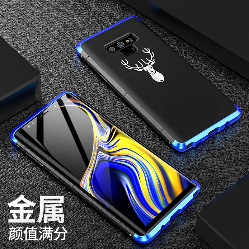 Textured Anti-fall Metal Frame Plastic Back Plate For Samsung Galaxy Note 9 Aluminum Alloy Note9 Bumper Case Cover With Gift | Мобильные