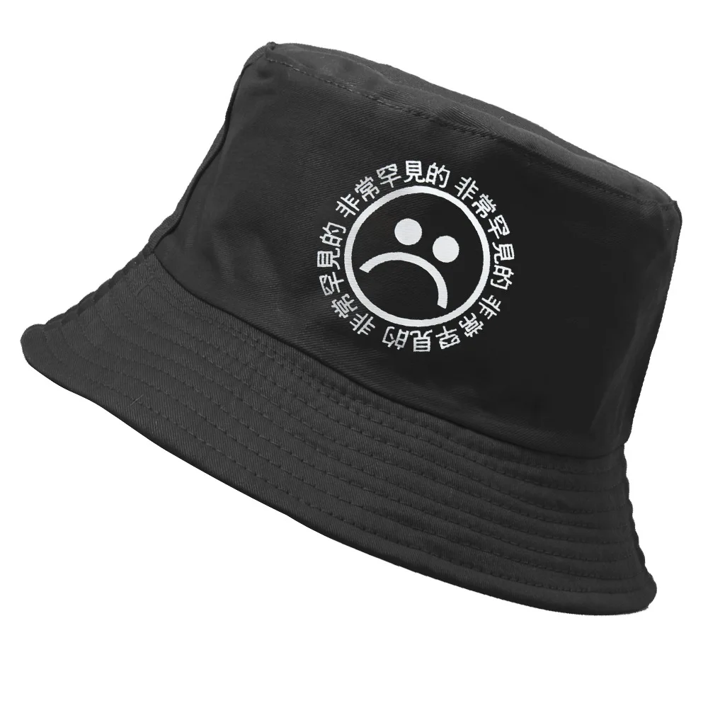 

new Flat Fisherman Hat Summer Vintage Black Bucket Hat Sad Boys Men Women Hip Hop Fishing Cap Sprots Chapeau Panama Sun hat