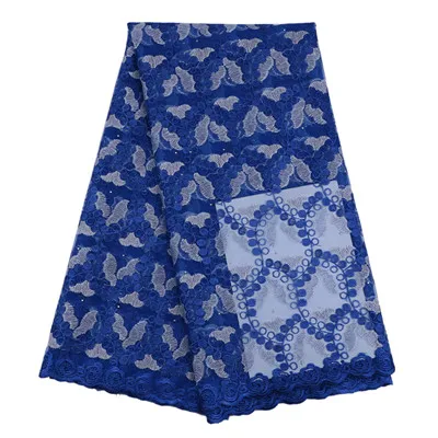 Темно синий золотой повторяющийся аппликации бисером Французский кружевной