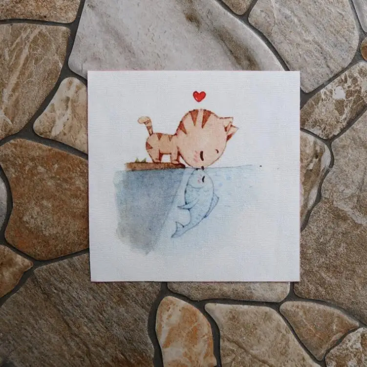 Ткань для скрапбукинга сделай сам с кошачьим дизайном лоскутное шитье