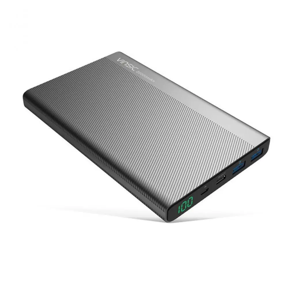 Vinsic 20000 мАч power Bank Dual type C светодиодный дисплей внешний аккумулятор зарядное