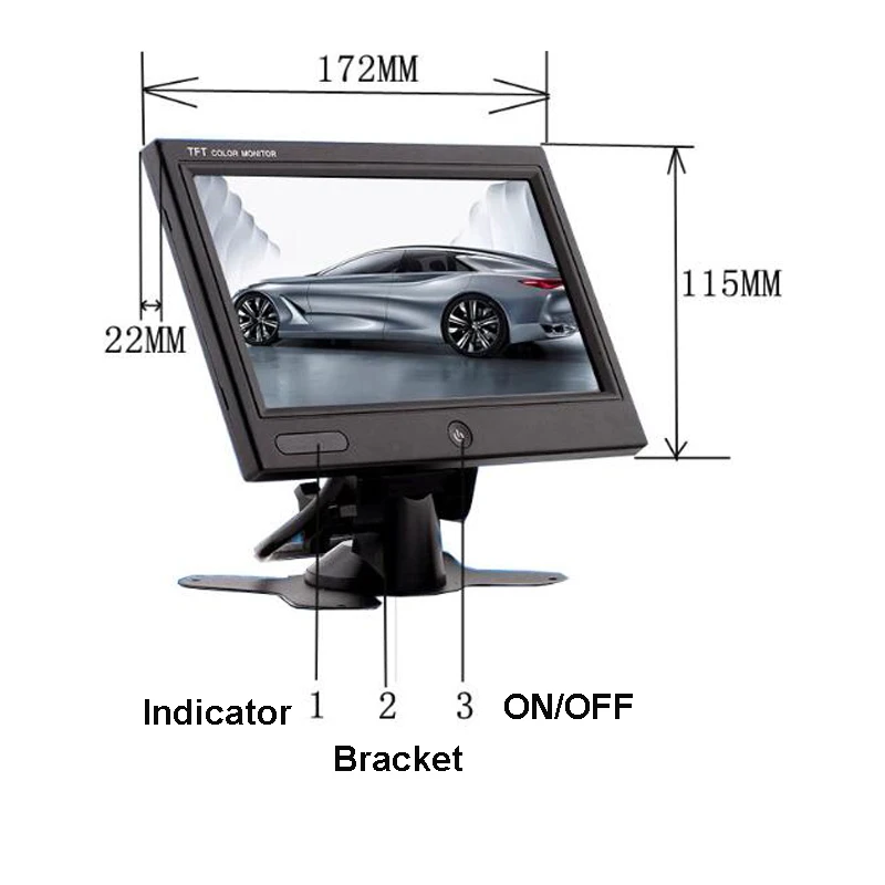 Супер тонкий AHD 1080P 7 дюймов Автомобильный Обратный TFT ЖК цифровой монитор экран