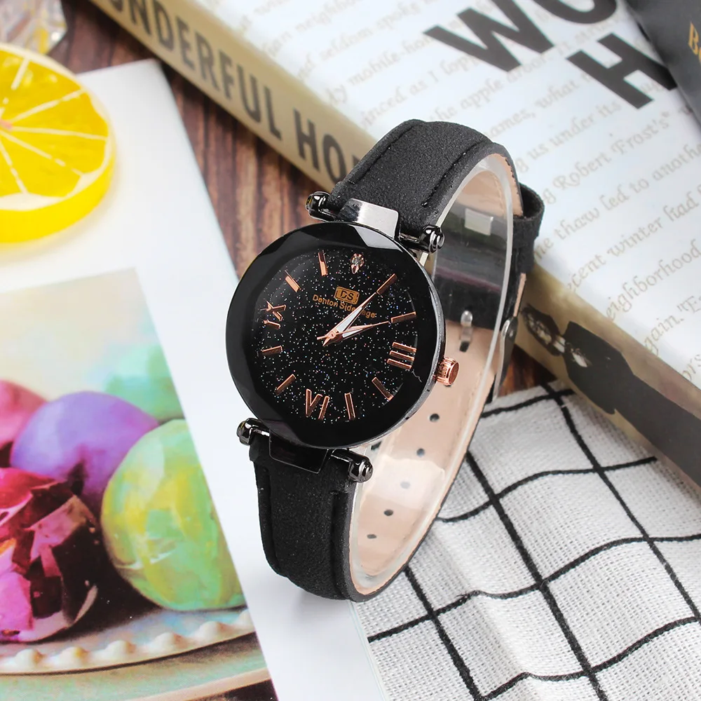 Роскошные женские часы 2019 дешевые Звездное небо Модные кварцевые наручные relogio