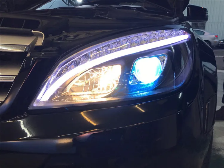 Автомобильный Стайлинг для Mercedes Benz W204 C180 C200 C260 фары 2007-2011 авто светодиодный фары DRL двойные линзы луч HID биксенон