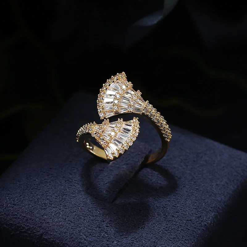 Женское многослойное кольцо Багет с фианитом|ring thin|thin ringbrand ring |