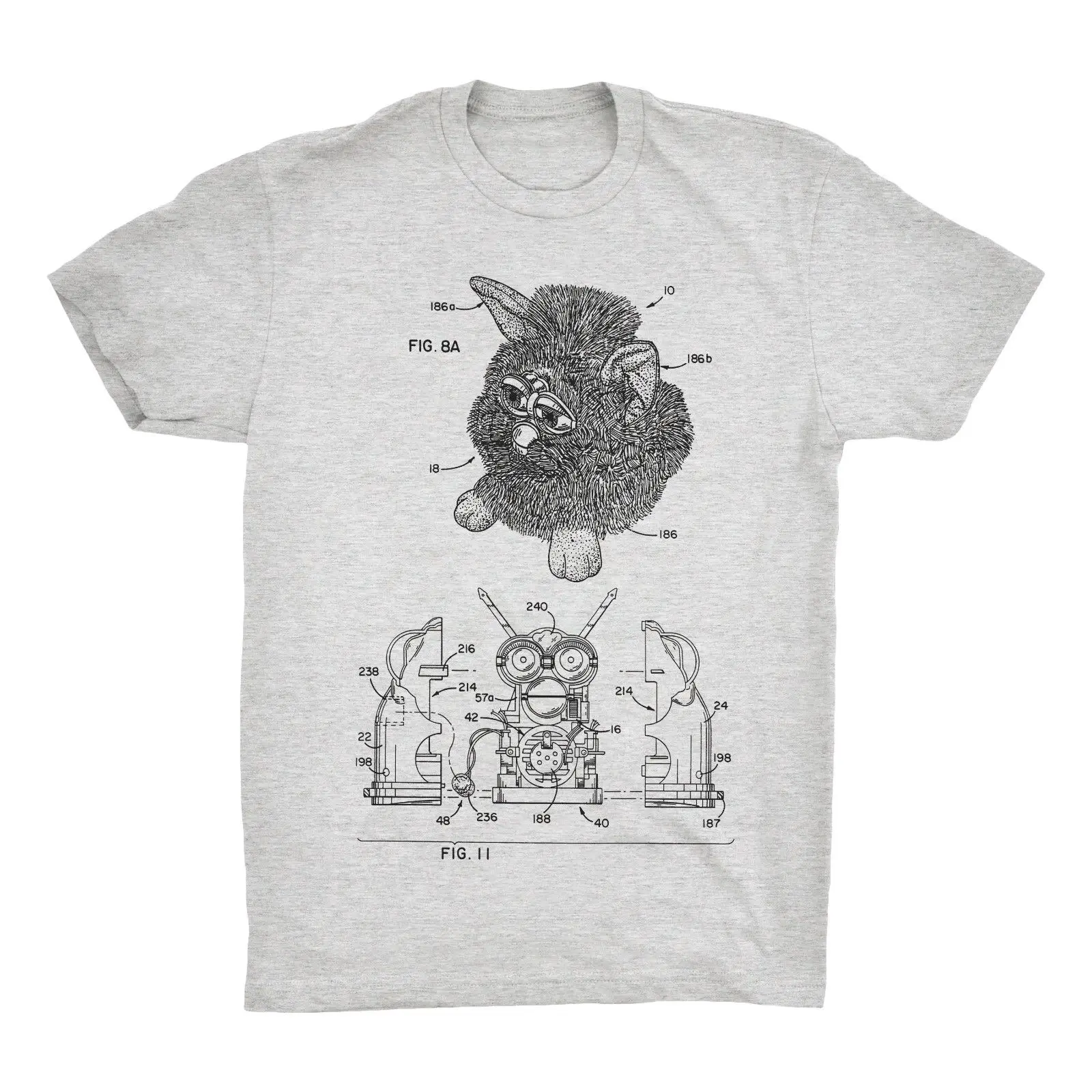 Furby патент T-Shirt.100 % хлопок футболка удобные на черном белом или сером. Новый |