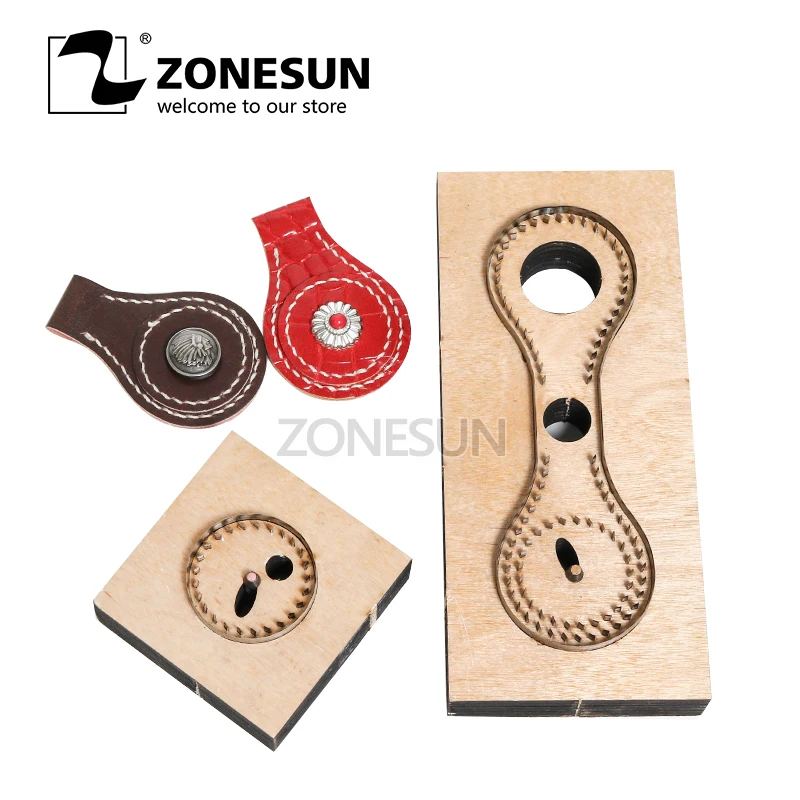 

ZONESUN R102 заказное кожаное Режущее Кольцо в форме ключа Fob держатель удар ПВХ/Эва лист Резак Сделай Сам лазерный нож штамповка классический