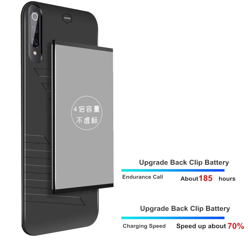 6800 мАч для Xiaomi Mi 9 чехол аккумулятора Внешняя батарея запасное зарядное