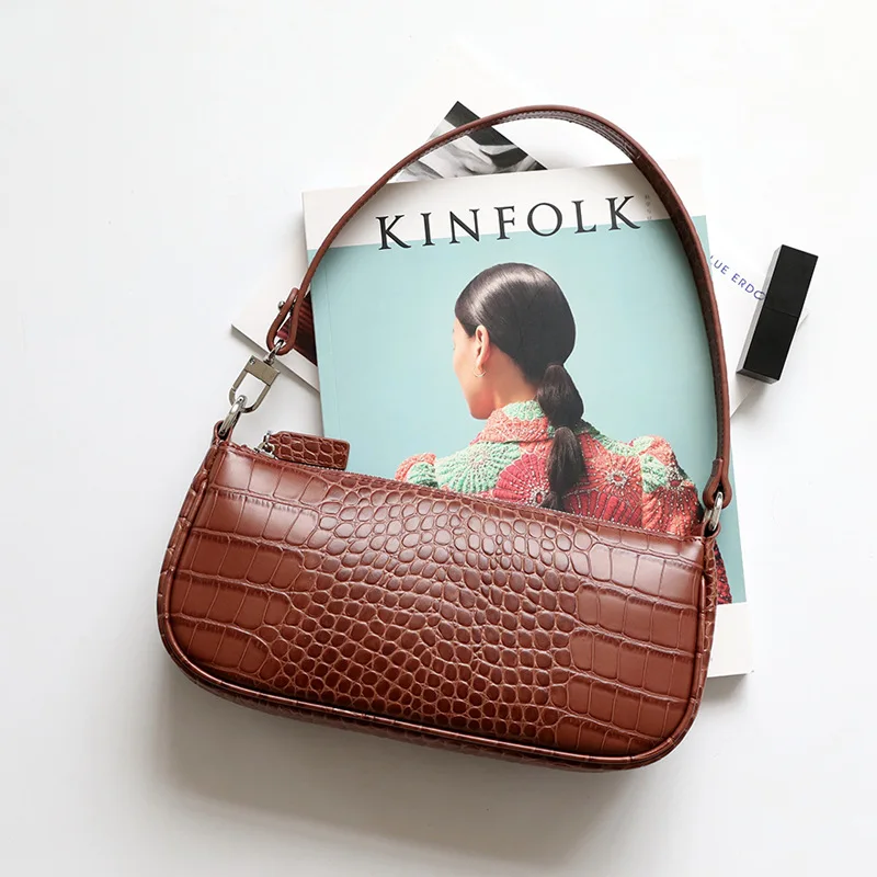 Трендовая Новинка 2019 года из натуральной кожи аллигатора винтажный багет Rachel