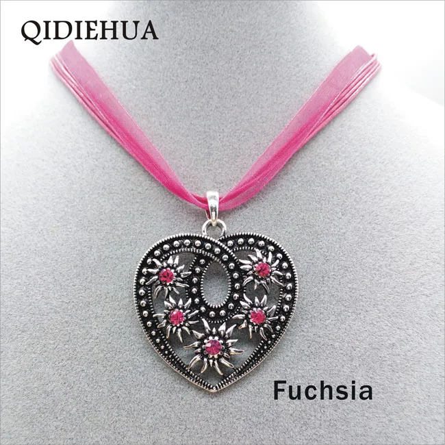 Ожерелья из античного серебра в форме сердца Очаровательные Подвески