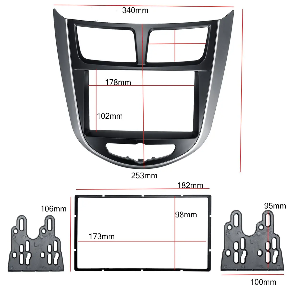 2 Din автомобильный стерео аудио Радио DVD CD gps пластина Панель рамка Fascias замена для hyundai I-25 для Accent Solaris Verna