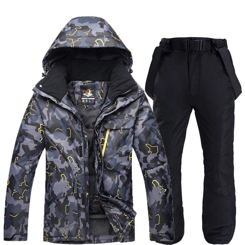 Комплекты для сноуборда куртки и брюки мужской лыжный костюм очень теплый