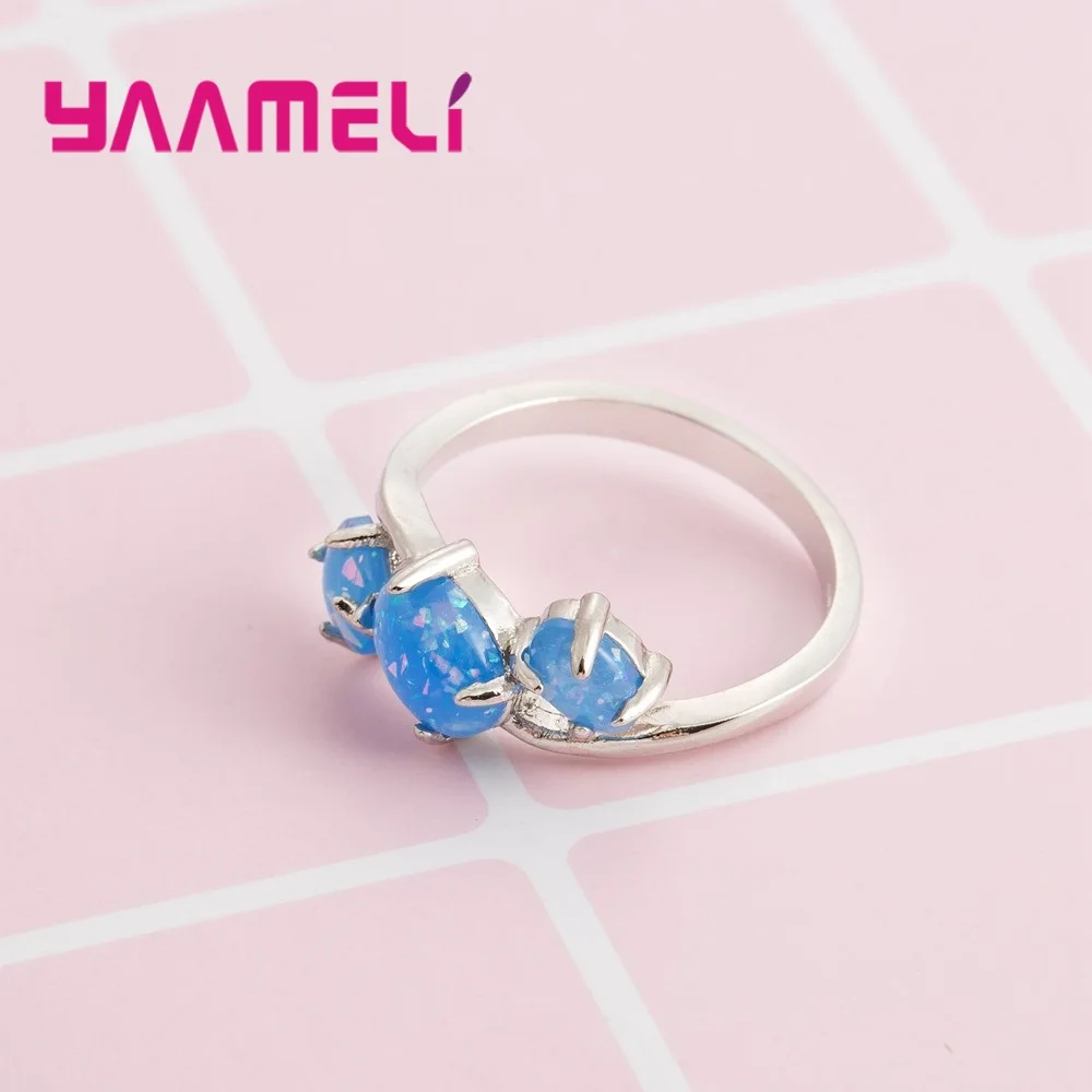 Изысканное Настоящее серебро 925 пробы Вечность Кольца с тремя