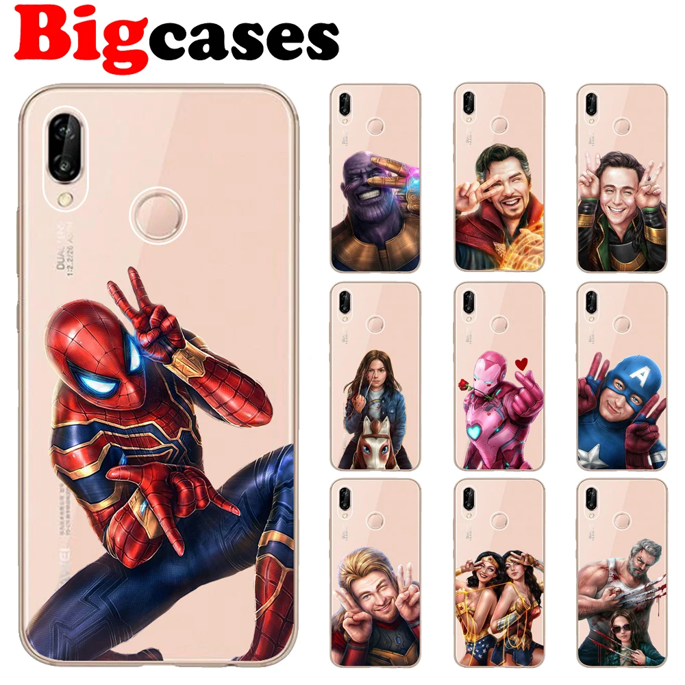 Мягкий чехол из ТПУ для Huawei P20 Lite 5 84 &quot силиконовый с человеком-пауком Железным