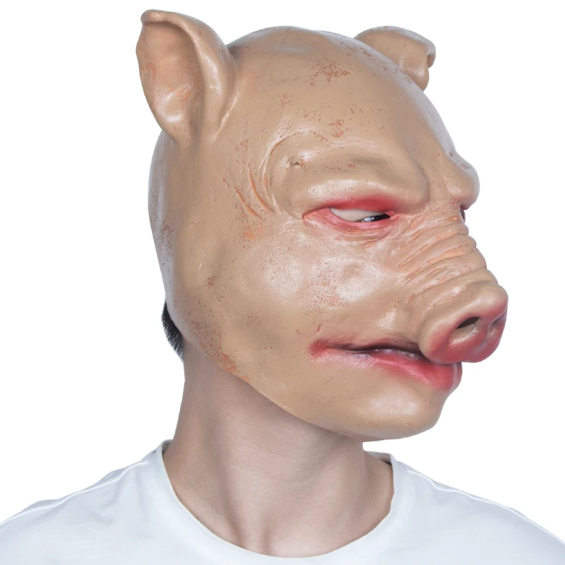 Страшная Свинья Маска Хэллоуин, латекс полный маска для лица Fancydress аксессуар накладные