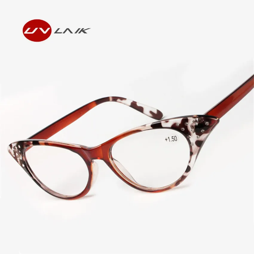 Кошачий глаз очки для чтения женщины дальнозоркостью тонкий с весной шарнир 1.5 2.0