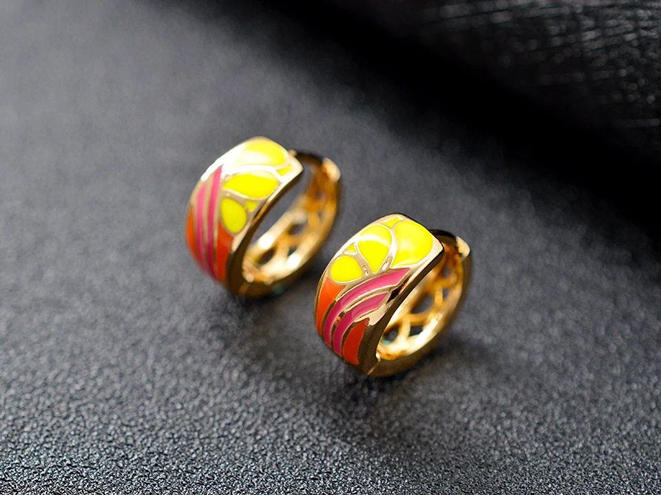 Sunny Jewelry уникальные серьги-кольца ювелирные изделия для женщин медные ювелирные изделия трехцветные геометрические серьги для свадебных ювелирных изделий