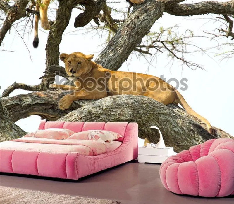 Большие 3D обои африканская Льва на дереве гостиная диван ТВ стена спальня papel de