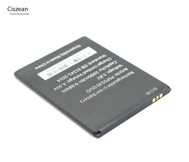 Ciszean PSP5530 DUO 2600mAh Smart Mobile Phone Replacement Battery For Prestigio PSP 5530 Free Shipping x 2PCS | Мобильные телефоны