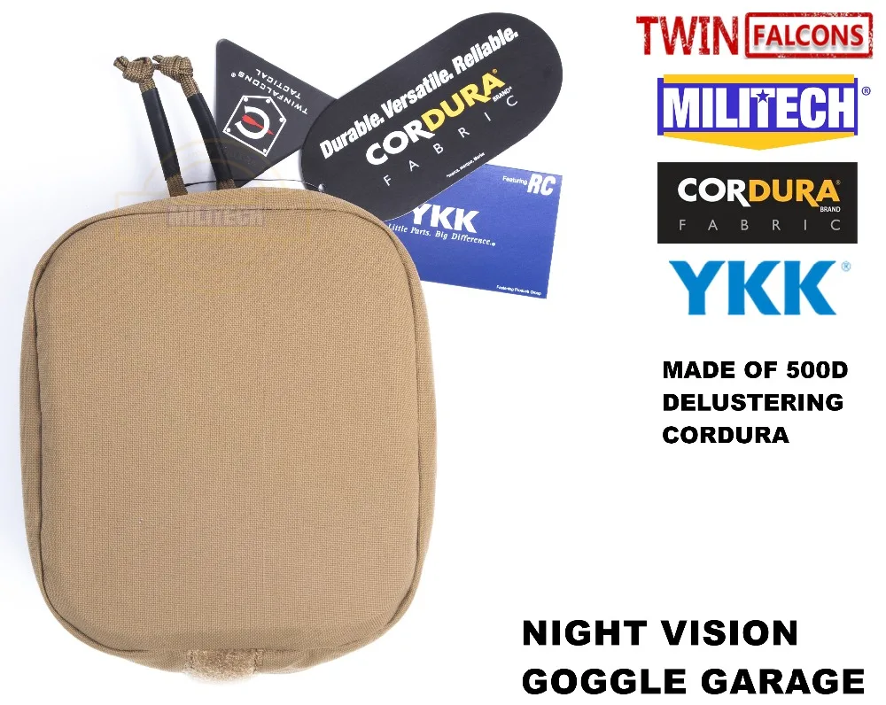 MILITECH TWINFALCONS TW Delustered Cordura NVD NOD NVG Garage для шлема устройство ночного видения футляр для очков для хранения
