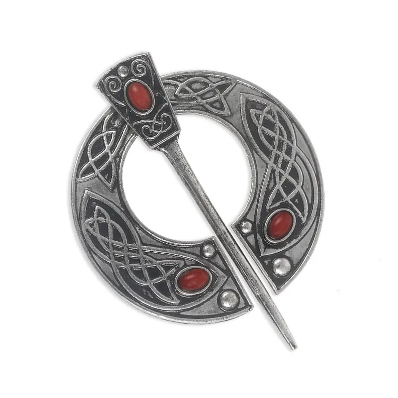 silver Брошь викинга средневековый винтажный Penannular плечевой шарф с брошью плащ булавка металлические шпильки для бейджей Norse ювелирные изделия в стиле викингов для женщин и мужчин - Окраска металла: silver