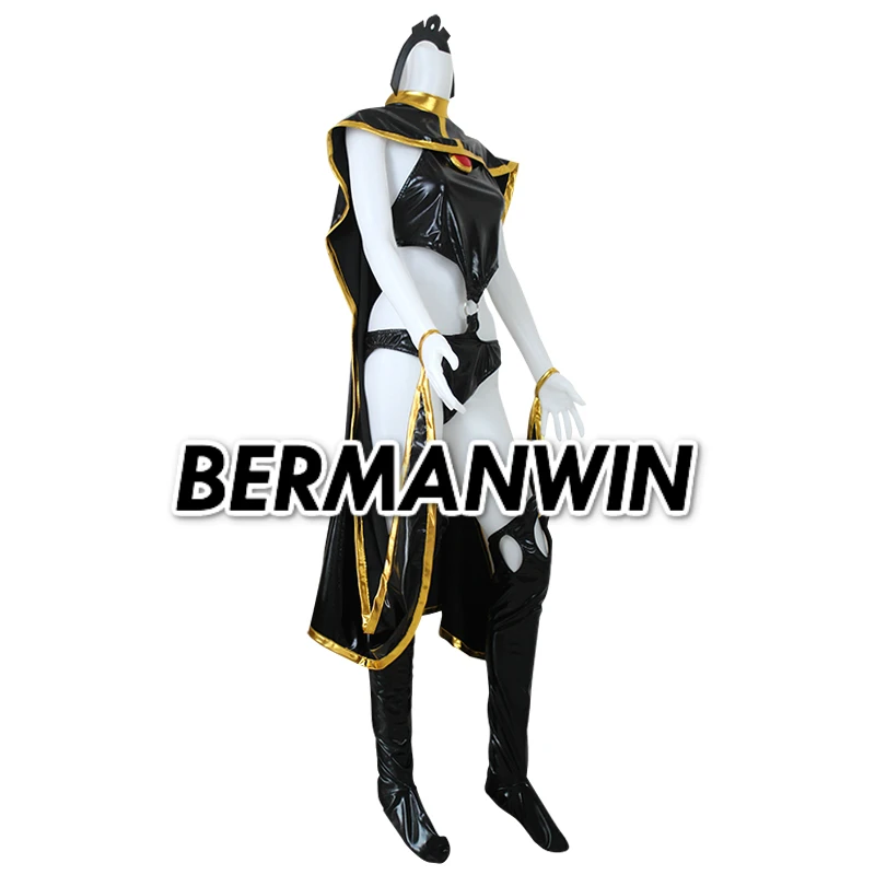 BERMANWIN Высокое качество X-men Сторм костюм черный золотой блестящий супергерой костюм с накидкой Хэллоуин Косплей Костюм
