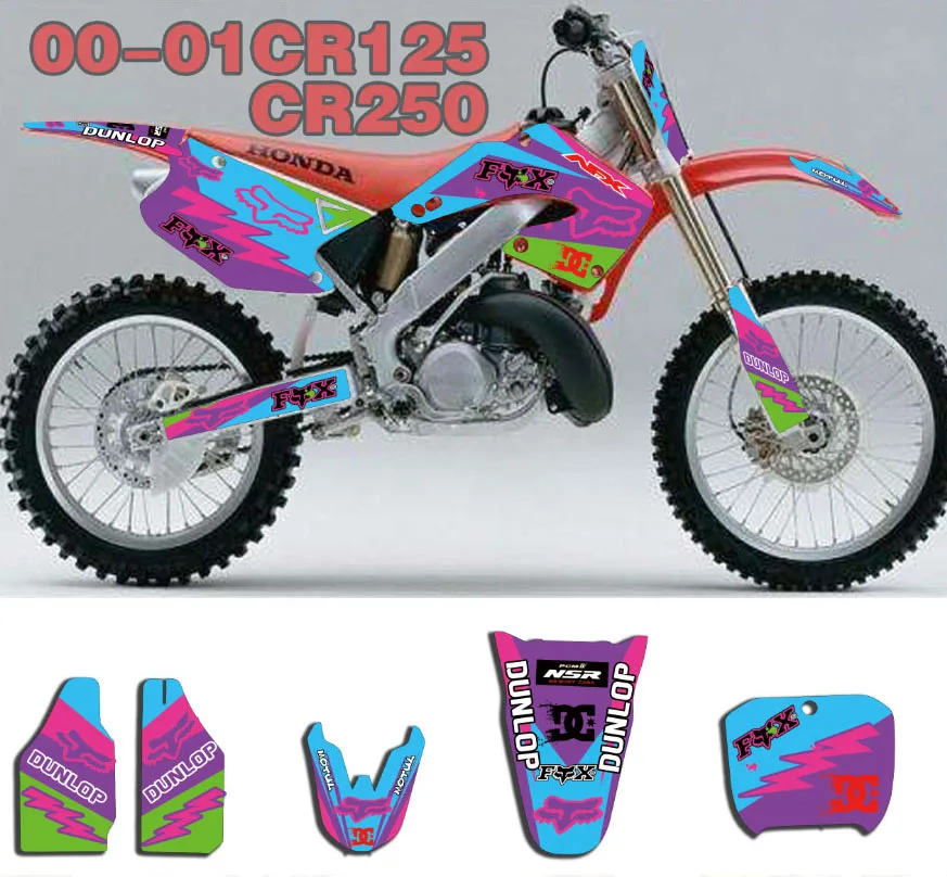 Dirt Bike графические наклейки для Honda CR125 CR250 CR 250 CR125R CR250R 2000 2001 | Автомобили и